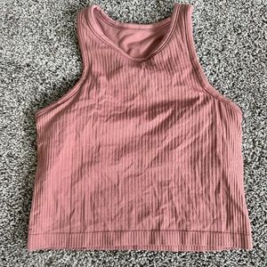 Lululemon ebb to street cropped razorback - Size 6 - Spiced Chai